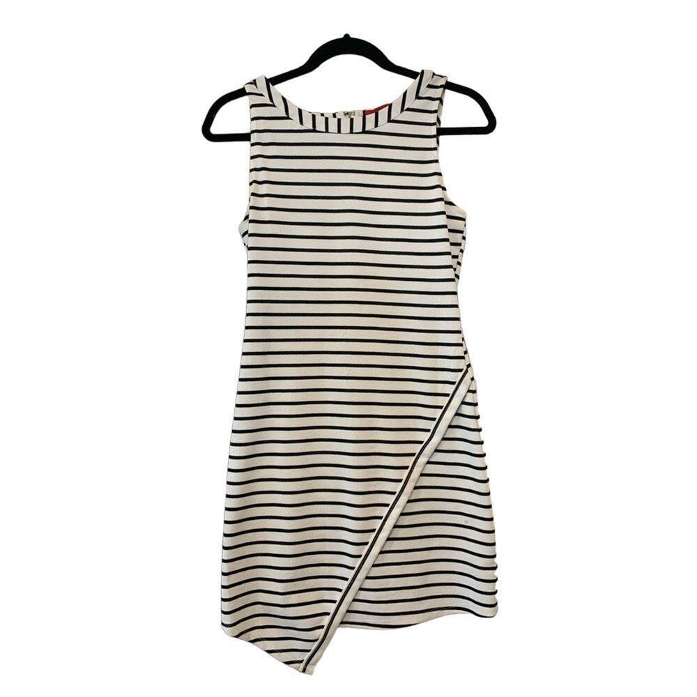 Saks Fifth Avenue Striped Mini Dress Black White Small